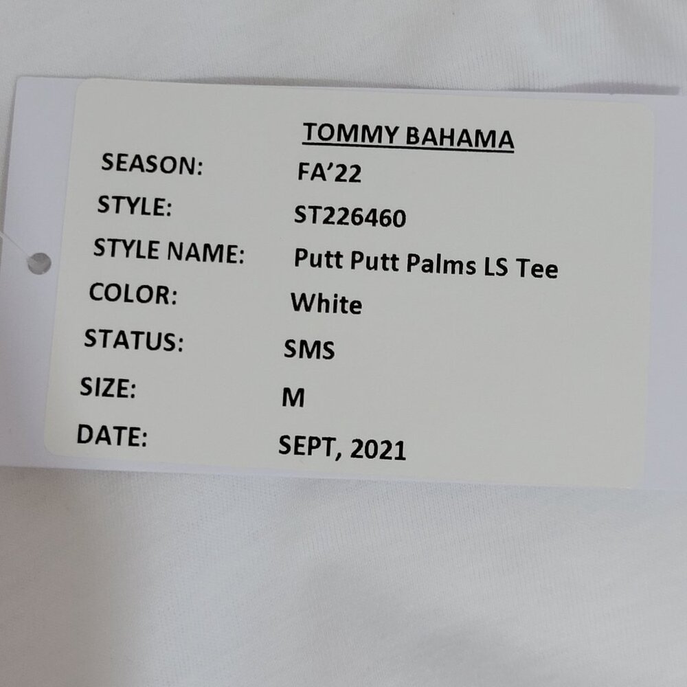 Tommy Bahama Golf T Shirt Mens Medium Long Sleeve White Sink or Swim Graphic - Picture 7 of 10